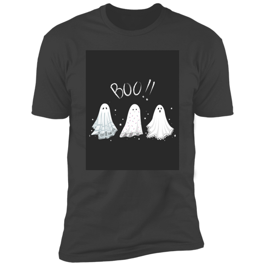 Black-White Modern Illustrative Ghost Halloween T-shirt