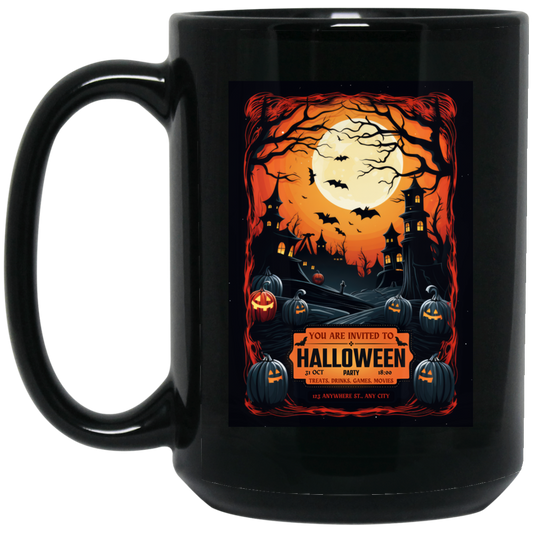 Black Grunge Halloween Party Mug